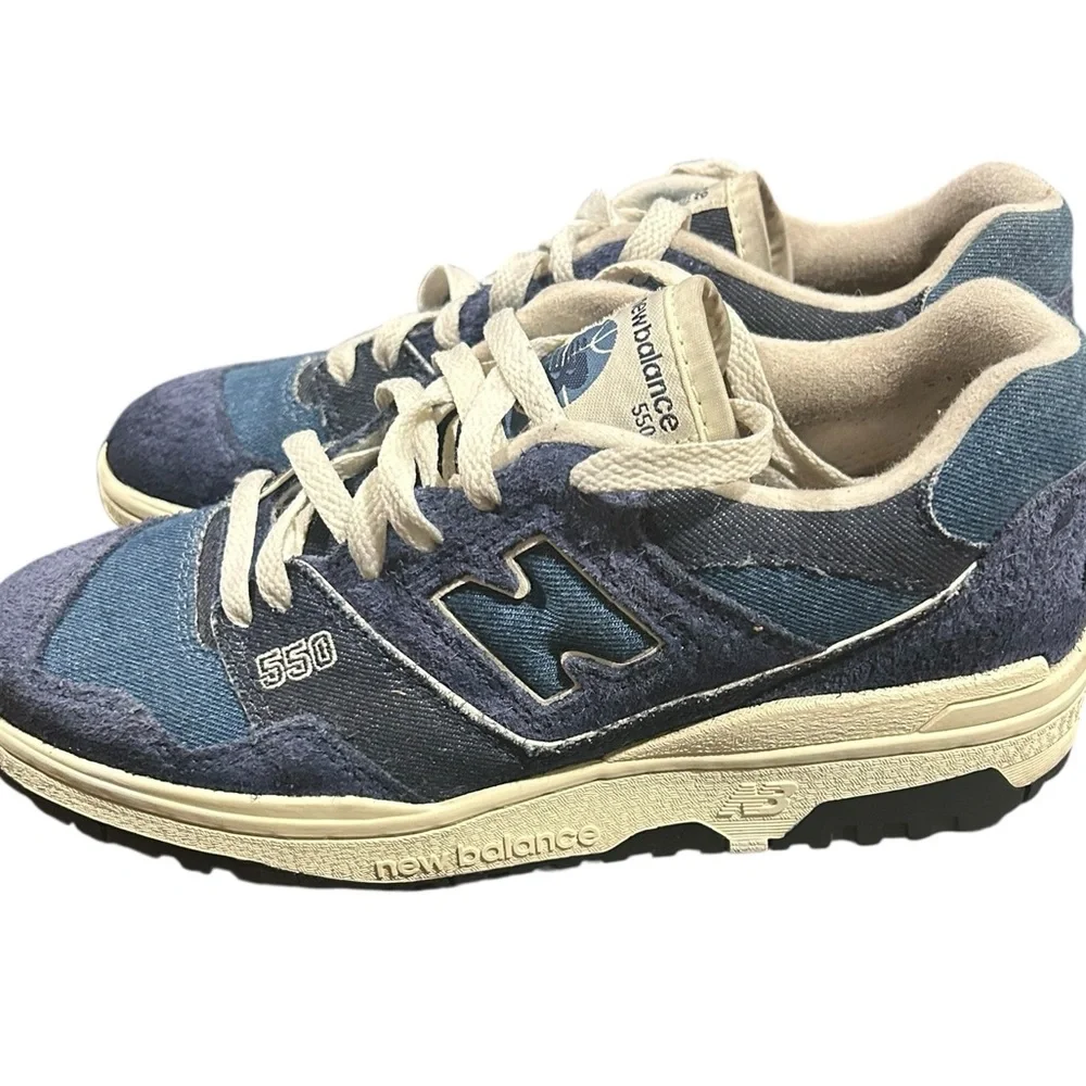 New Balance 550 BBW550GH Women’s Sneakers Navy Denim Heron‎ Blue Angora Size 6.5